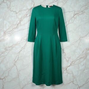 Nanette Lepore Teal Green Long Sleeve Midi Dress